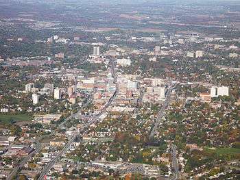Aerial view of Kitchener-Waterloo