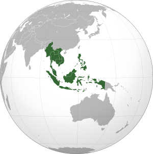 ASEAN members shown in green.