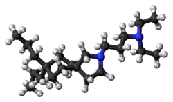 Ball-and-stick model of the atiprimod molecule