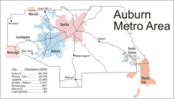 Map of Auburn Metropolitan Area