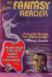 Cover of the first issue.  At the base of the, a zombie-like figure peering at the viewer over a wall or other flat object.  Other objects in the image are a skull, a distant full moon and a ghost-like figure emanating from a list of authors.