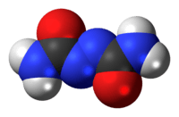 Space-filling model of azodicarbonamide