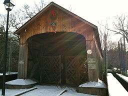 Comstock Covered Bridge from state forest parking lot side