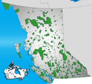 Map showing the location of Kokanee Creek Provincial Park