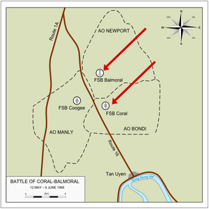 Map of the area of operations detailing locations referred to in the text.