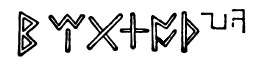 Drawing of a runic inscription of the name Beagnoth