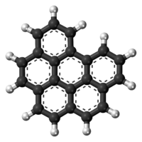 Ball-and-stick model of the Benzo[ghi]perylene molecule