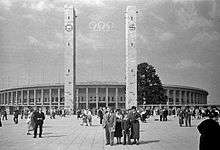 The Olympiastadion hosting its first major athletics event: the 1936 Summer Olympics.