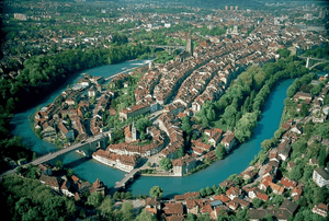 Bern's old city as seen from across the Aare River