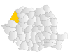 Map of Romania highlighting Bihor County