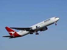 Boeing 767 branded with Qantas