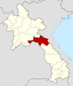 Map showing location of Bolikhamsai Province in Laos