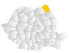 Map of Romania highlighting Botoșani County