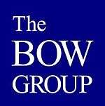 The logo of the Bow Group bears white text on a blue dark square
