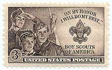 Commemorative BSA stamp first issued by the U.S. in 1950