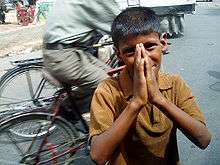 A boy begging in Agra, Uttar Pradesh, India