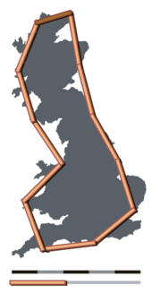 Coastline of Britain measured using a 200 km scale