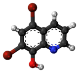 Ball-and-stick model of the broxyquinoline molecule