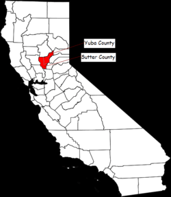 Map of Yuba–Sutter area