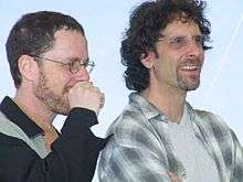 Photo of the Coen Brothers at the 2001 Cannes Film Festival.