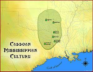 A map of where the Caddo live