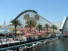 California Screamin' in 2009 showing the two main hills and the vertical loop