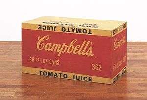 A plain-looking box with the Campbell's label sits on the ground.