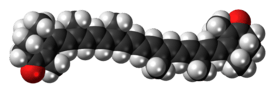 Space-filling model of the canthaxanthin molecule