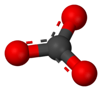 Ball-and-stick model of the carbonate anion
