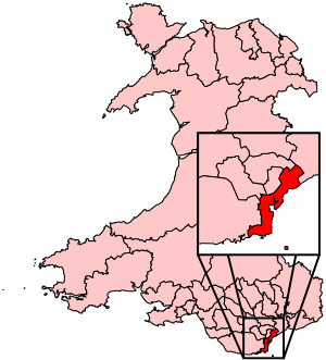 Boundary of Cardiff South and Penarth in Wales.