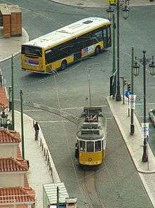 Carris tram and bus in Lisbon