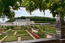 (Château de Villandry (France) vu des jardins)