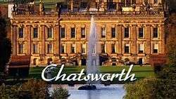 Series title over a picture of Chatsworth House