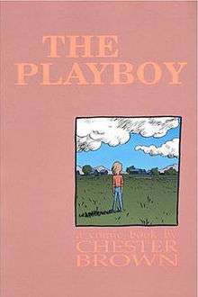 A mostly flat pink book cover with an inset image of a cartoon figure standing in a field facing away from the viewer