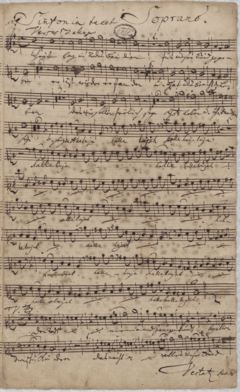 soprano part, autograph score