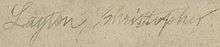Signature of Christopher Layton