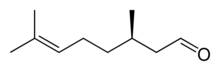 Skeletal formula of (+)-citronellal