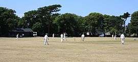Cricket being played at Clarence Park