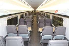 Class 800 interior as seen at the opening of the Hitachi Rail Vehicle Manufacturing Facility.