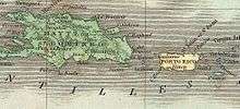 Old map of Hispaniola and Puerto Rico