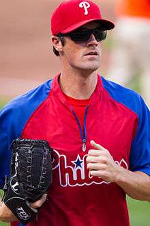Cole Hamels on the field in sunglasses