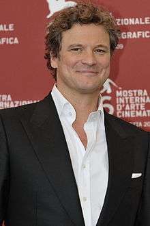 Photo of Colin Firth at the 2009 Venice Film Festival.