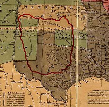 map showing Comanche tribal lands - 1850s