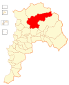 Map of Cabildo commune in the Valparaíso Region