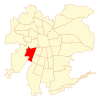 Map of the Cerrillos commune within Greater Santiago