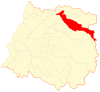 Map of Curicó commune in the Maule Region