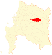 Map of the commune of El Carmen in the Biobío Region