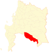 Map of the Mulchén commune in the Bío Bío Region