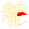 Map of Peñalolén commune in Greater Santiago