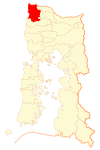 Location of the San Juan de la Costa commune in Los Lagos Region
